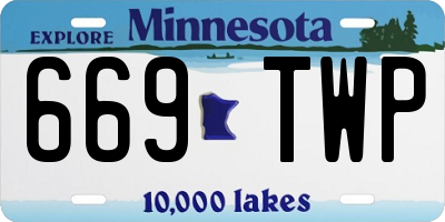 MN license plate 669TWP