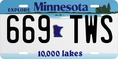 MN license plate 669TWS
