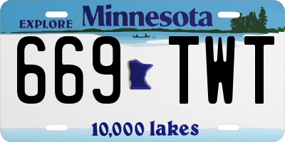 MN license plate 669TWT