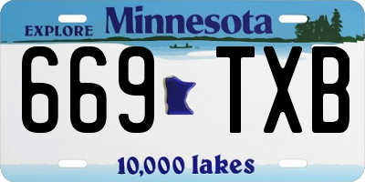 MN license plate 669TXB