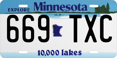 MN license plate 669TXC