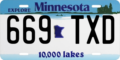 MN license plate 669TXD