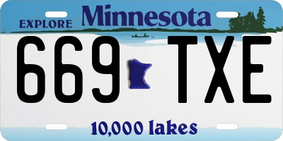 MN license plate 669TXE