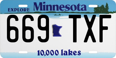 MN license plate 669TXF