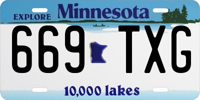 MN license plate 669TXG