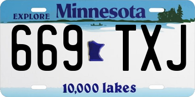 MN license plate 669TXJ