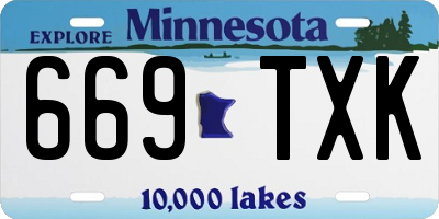 MN license plate 669TXK