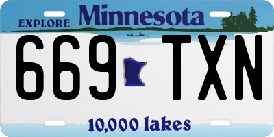 MN license plate 669TXN