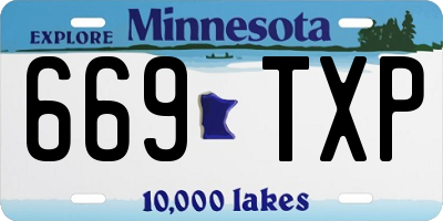 MN license plate 669TXP