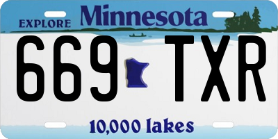 MN license plate 669TXR