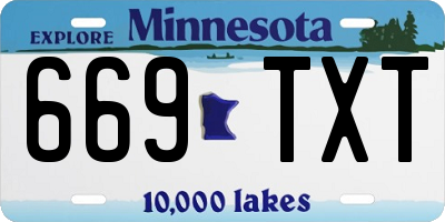 MN license plate 669TXT