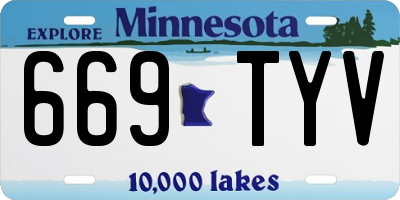 MN license plate 669TYV