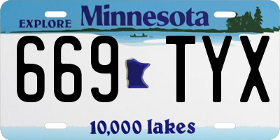 MN license plate 669TYX
