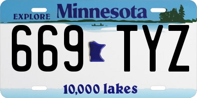MN license plate 669TYZ