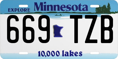 MN license plate 669TZB