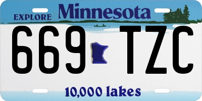 MN license plate 669TZC
