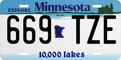 MN license plate 669TZE