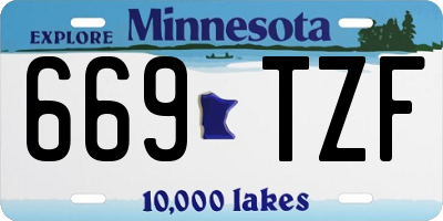MN license plate 669TZF
