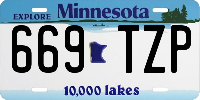 MN license plate 669TZP