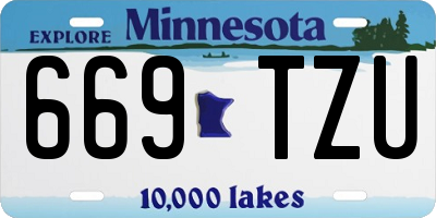 MN license plate 669TZU