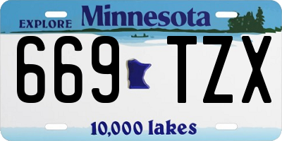 MN license plate 669TZX