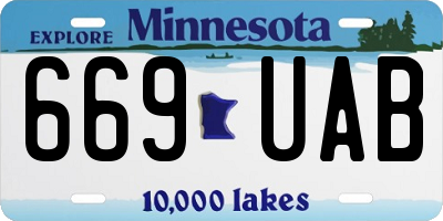 MN license plate 669UAB