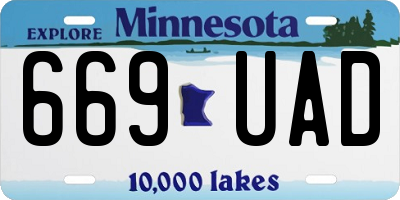 MN license plate 669UAD