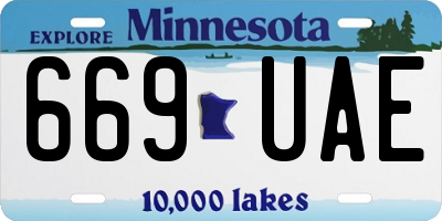 MN license plate 669UAE