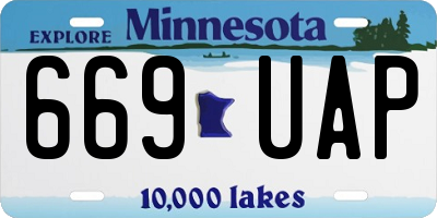 MN license plate 669UAP