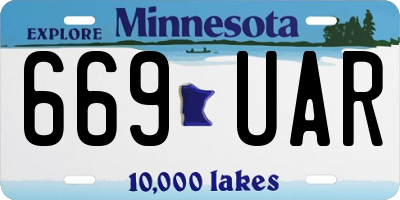 MN license plate 669UAR