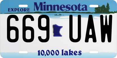 MN license plate 669UAW