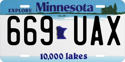 MN license plate 669UAX