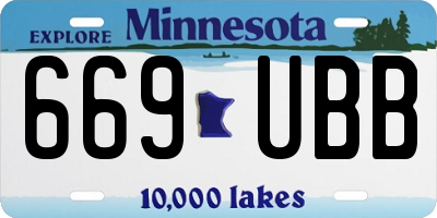 MN license plate 669UBB