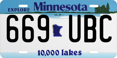 MN license plate 669UBC