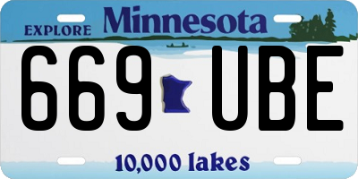 MN license plate 669UBE