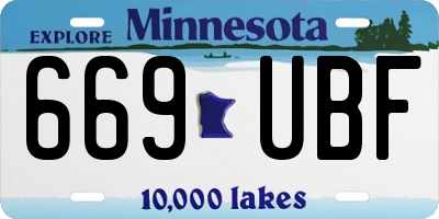 MN license plate 669UBF