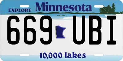 MN license plate 669UBI