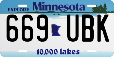 MN license plate 669UBK