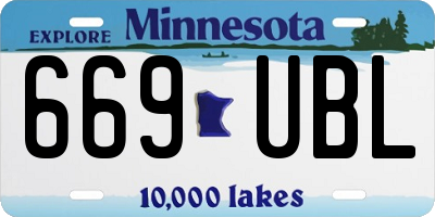 MN license plate 669UBL