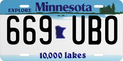 MN license plate 669UBO