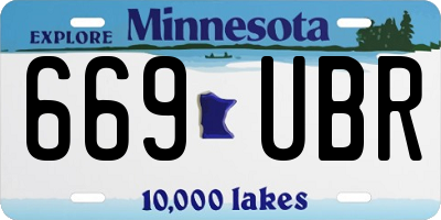 MN license plate 669UBR