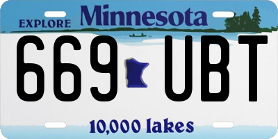 MN license plate 669UBT