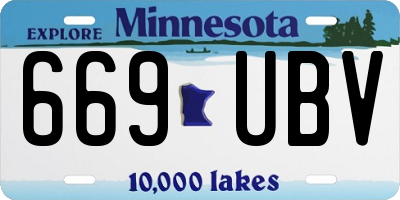 MN license plate 669UBV