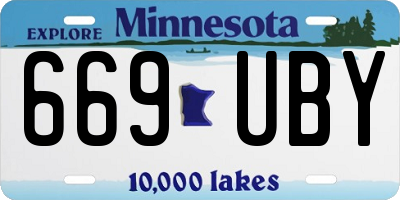 MN license plate 669UBY
