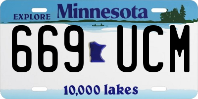 MN license plate 669UCM