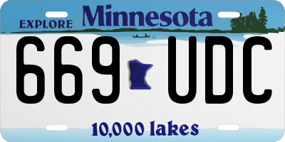 MN license plate 669UDC