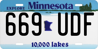MN license plate 669UDF