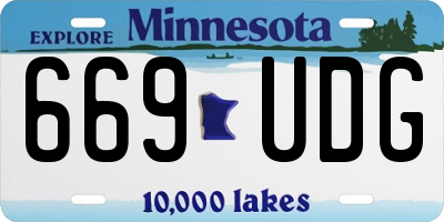 MN license plate 669UDG