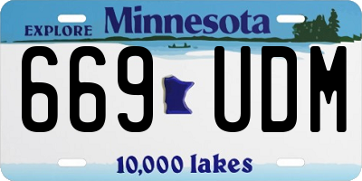 MN license plate 669UDM