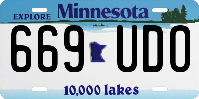 MN license plate 669UDO